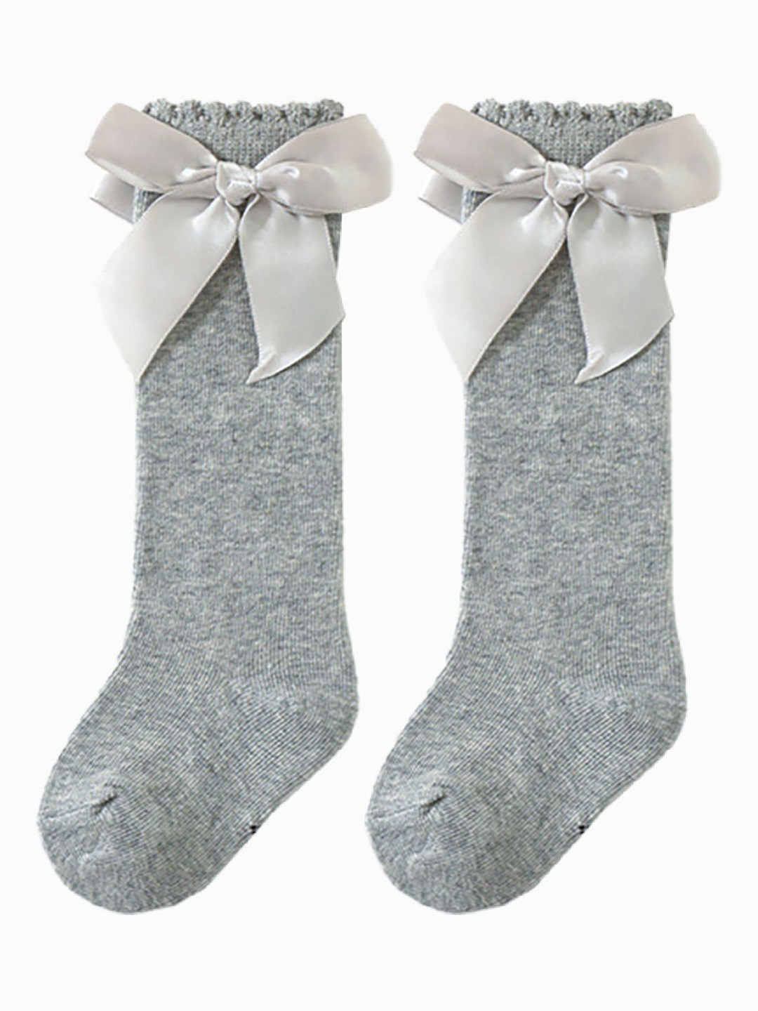 SYGA Kids Cotton Above Knee Bow Pattern Socks