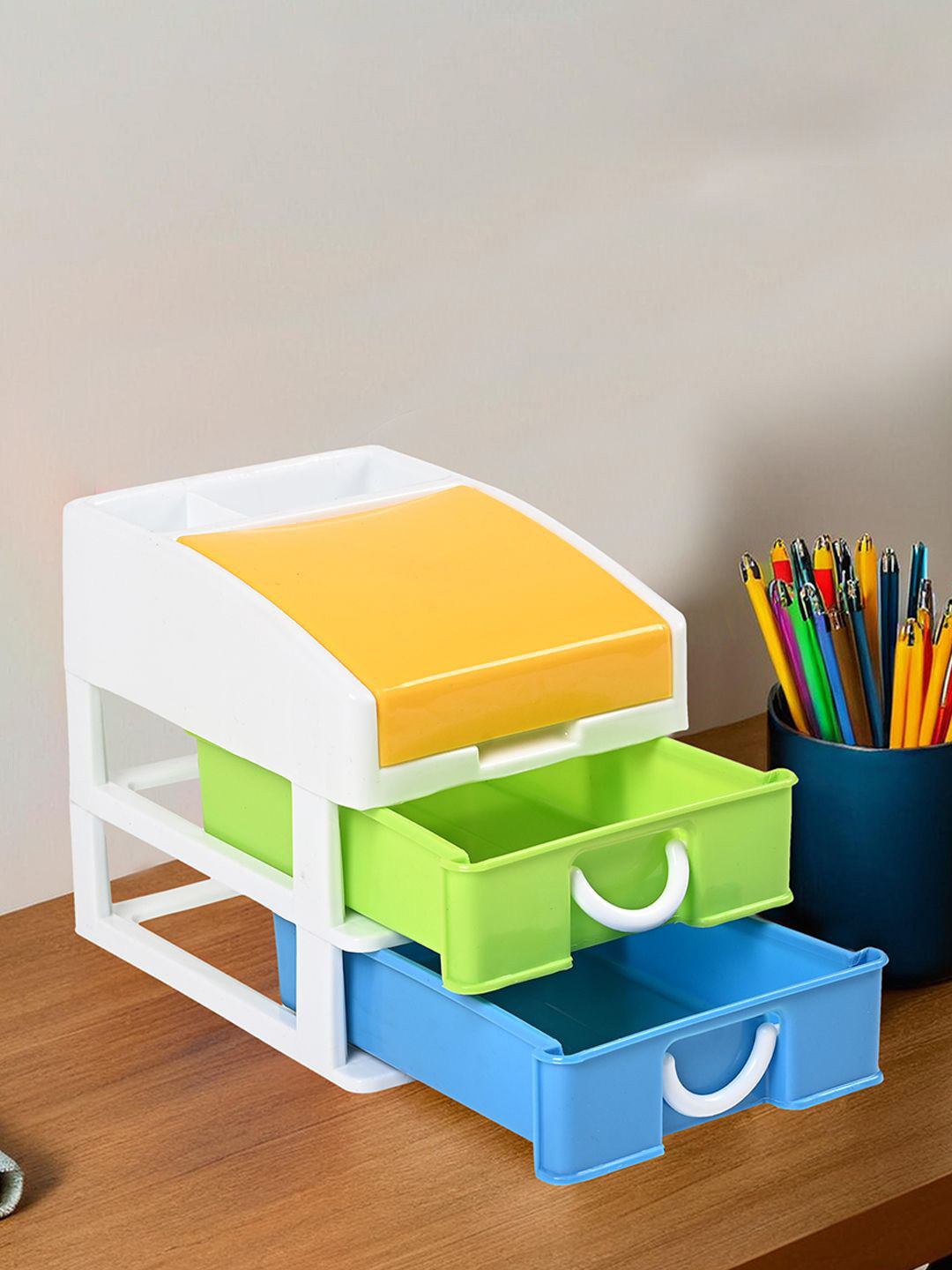Kuber Industries White 3-Tier Drawer Organisers