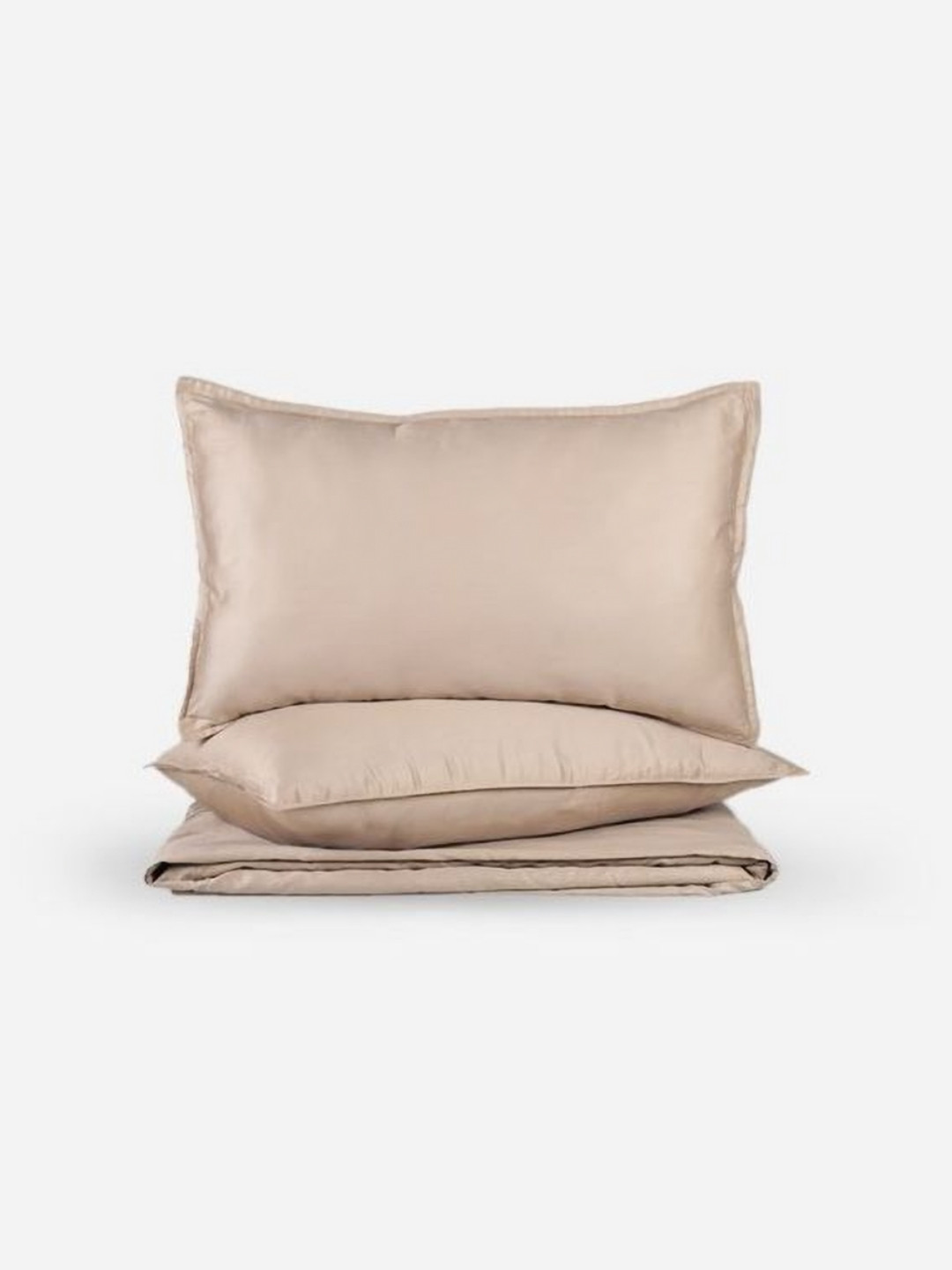 Zarf Egyptian Beige Cotton 350 TC King Superfine Bedsheet with 2 Pillow Covers-108 x 108 inches