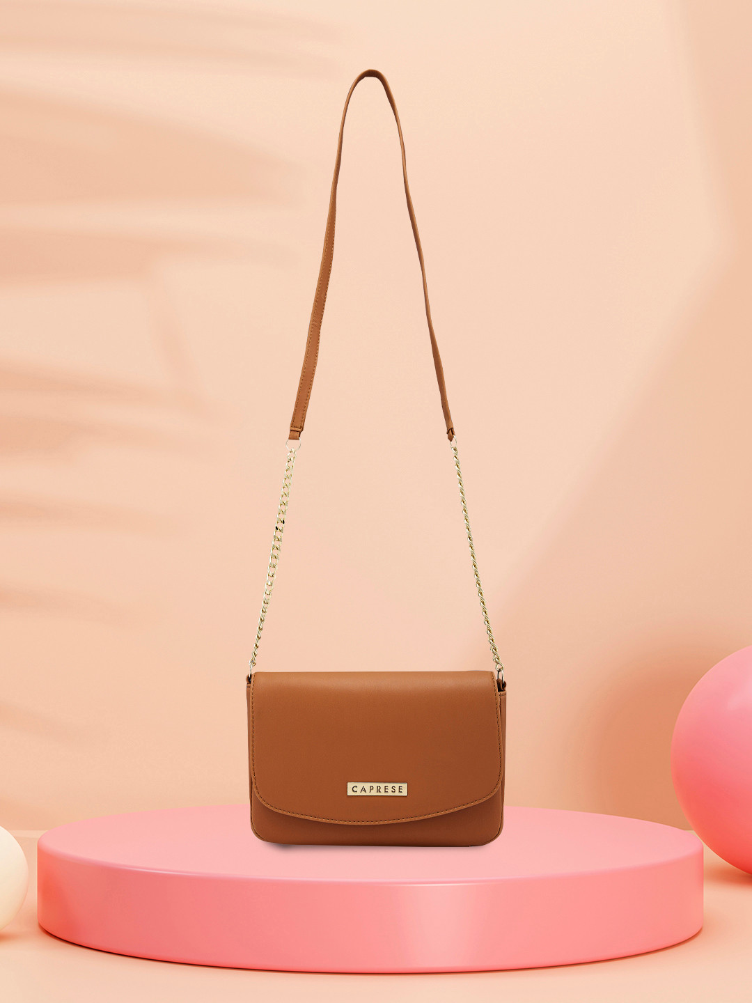 Caprese Shaun Women Tan Small Sling Bag