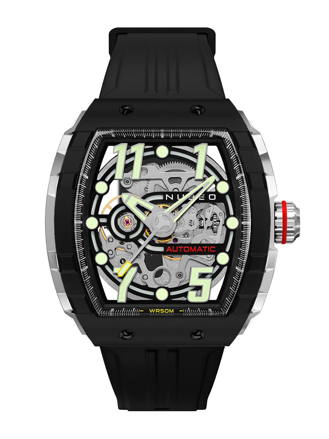 NUBEO Men Brass Dial & Straps Analogue Automatic Motion Powered Watch NB-6063-01