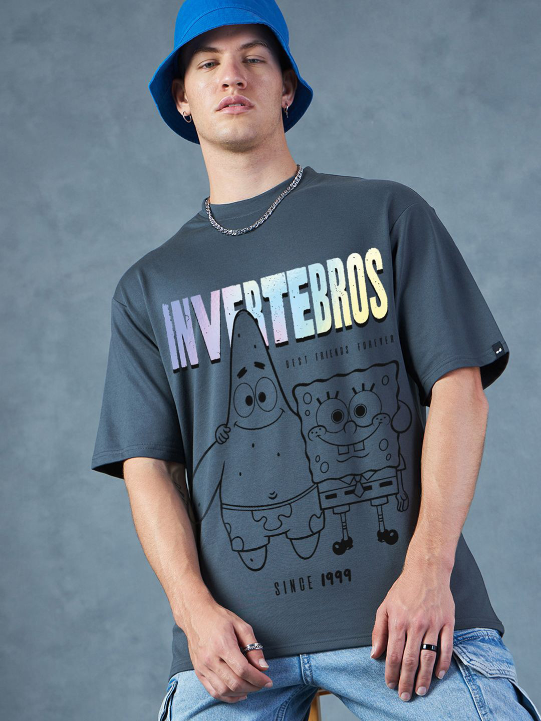 Bewakoof Heavy Duty Men Spongebob Printed T-shirt