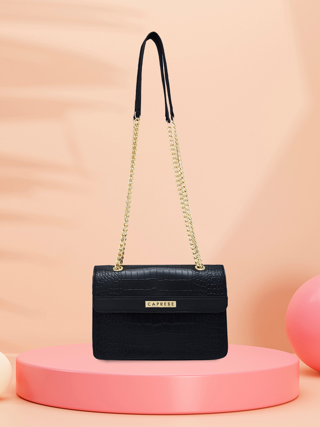 Caprese Hanna Women Black Medium Sling Bag