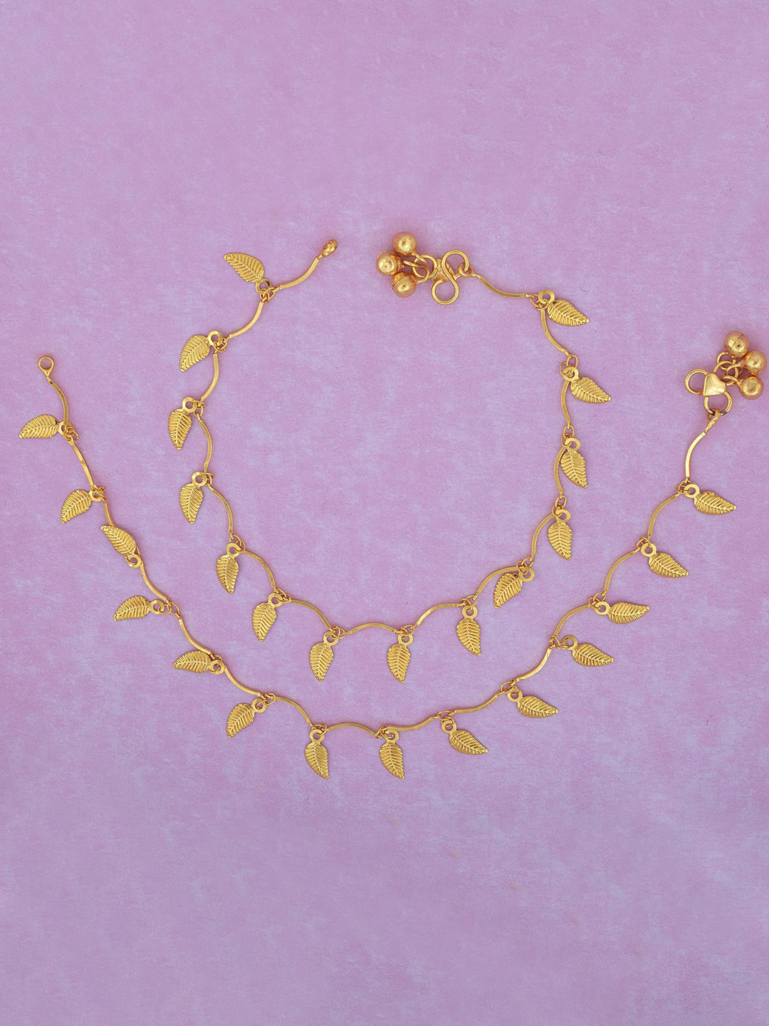 MEMOIR Gold-Plated Leaf Design Anklet