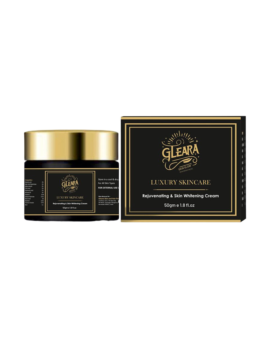 Gleara Rejuvenating & Skin Whitening Cream - 50 gm