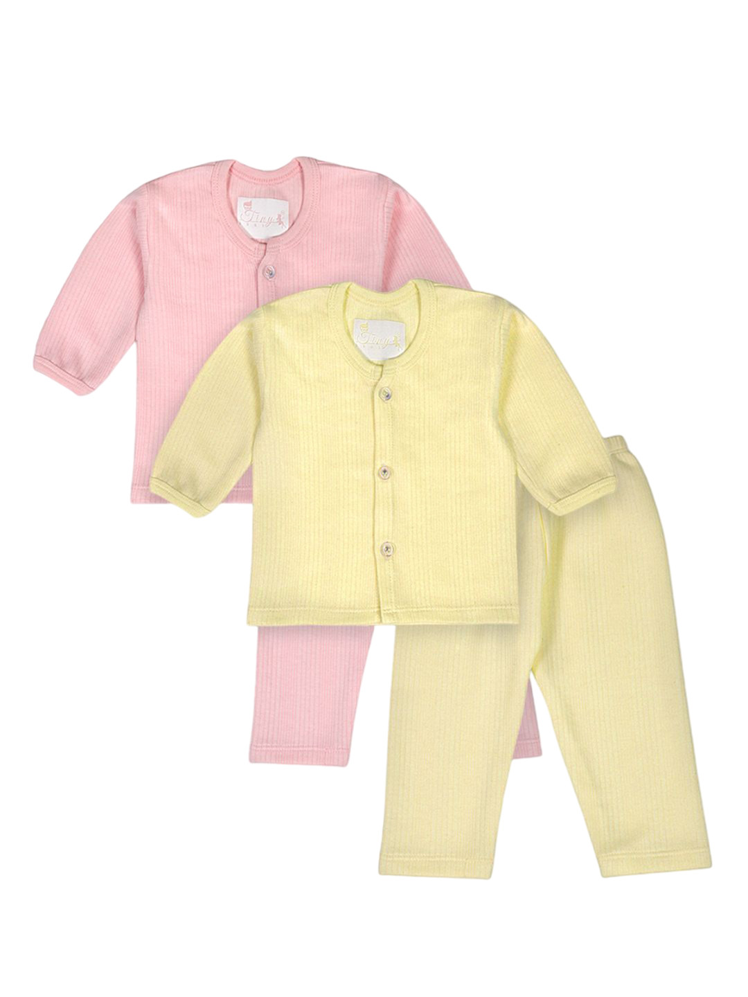 Tiny Bugs Infants Kids Pack Of 2 Long Sleeves Ribbed Thermal Set