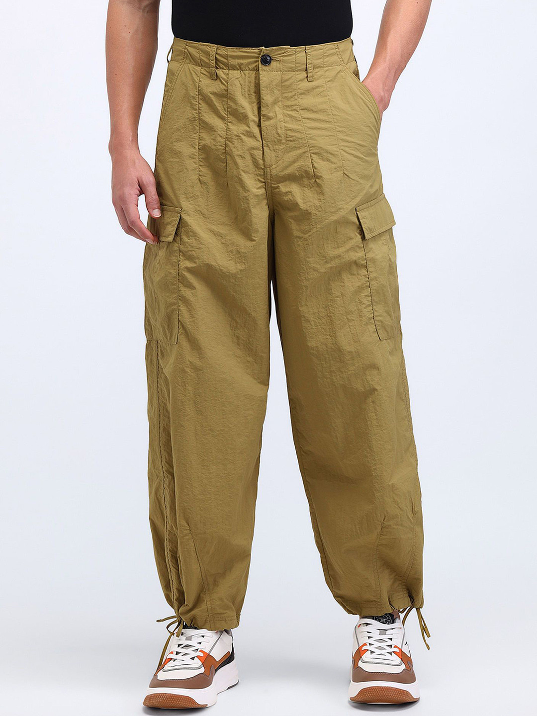 Flying Machine Men Loose Fit Cargo Cotton Trouser
