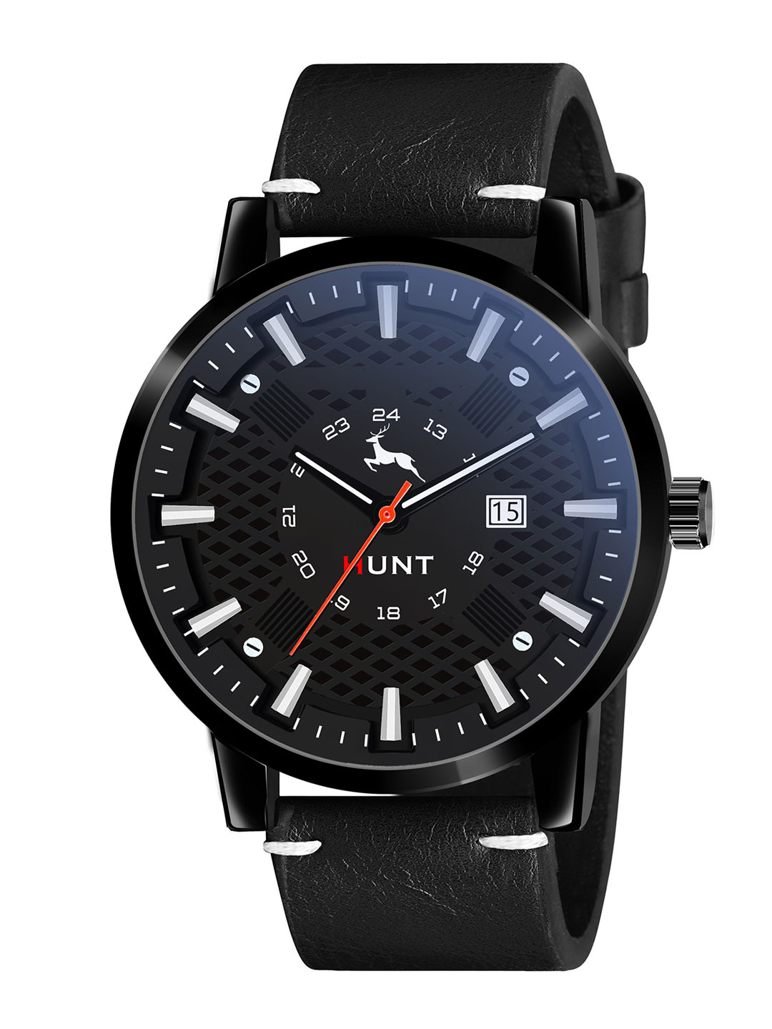 IIK COLLECTION Men Round Dial & Leather Straps Analogue Watch IIK-HUNT-5082M