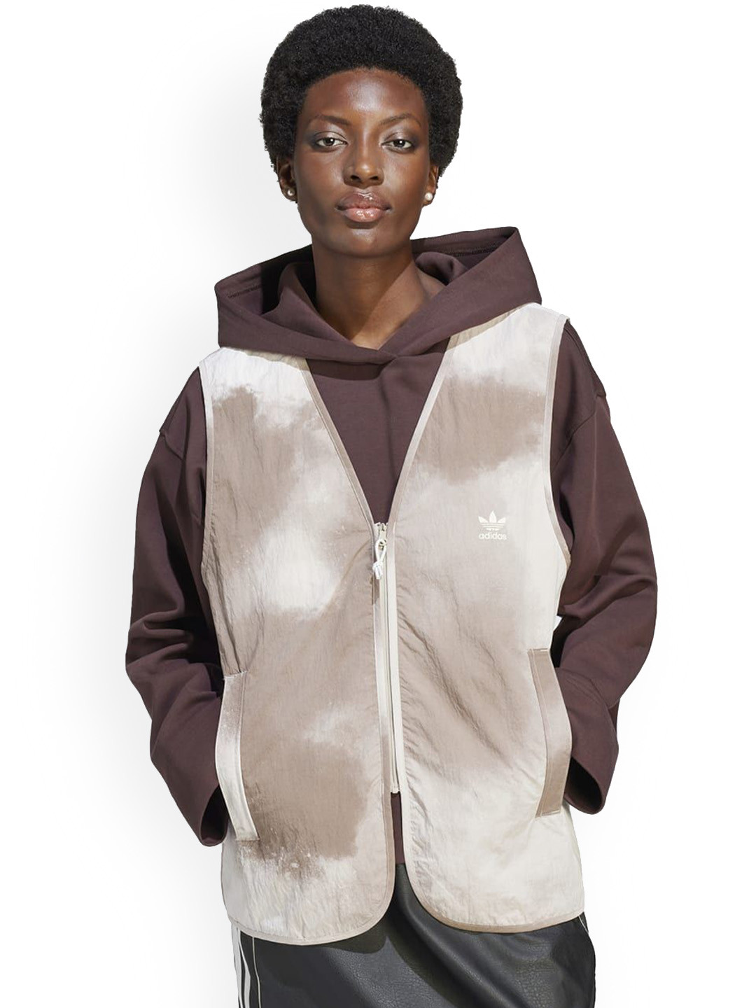 ADIDAS Originals Women Striped Synthetic Crop Tailored Jacket