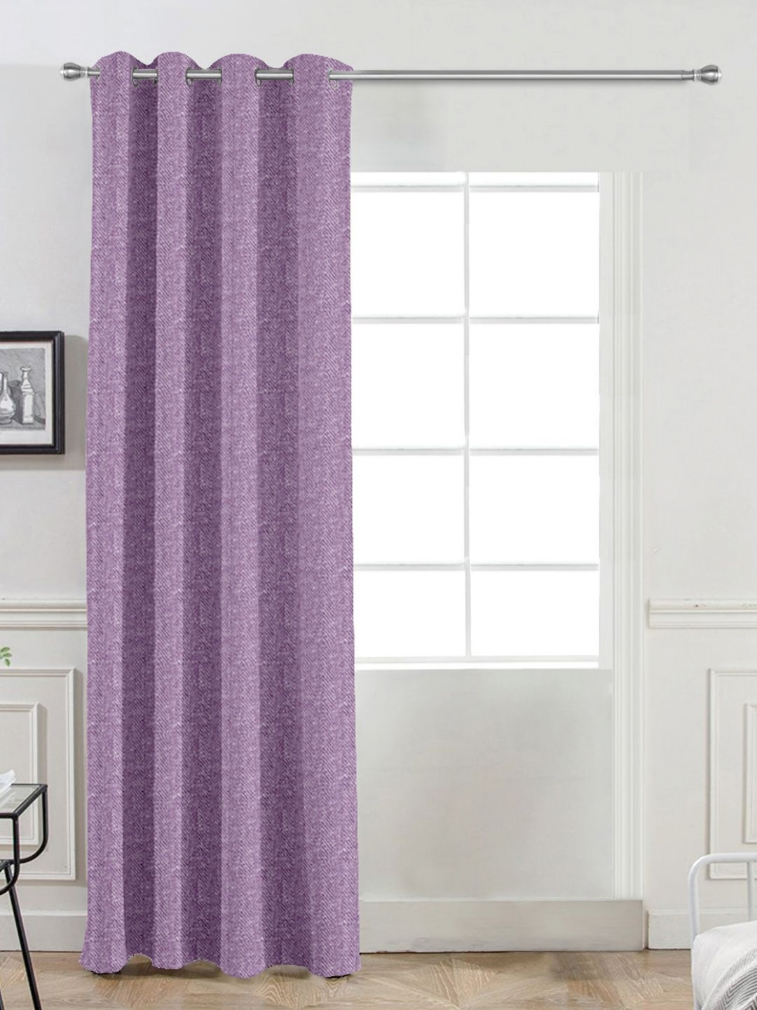 Divine Casa Purple Black Out Door Curtain
