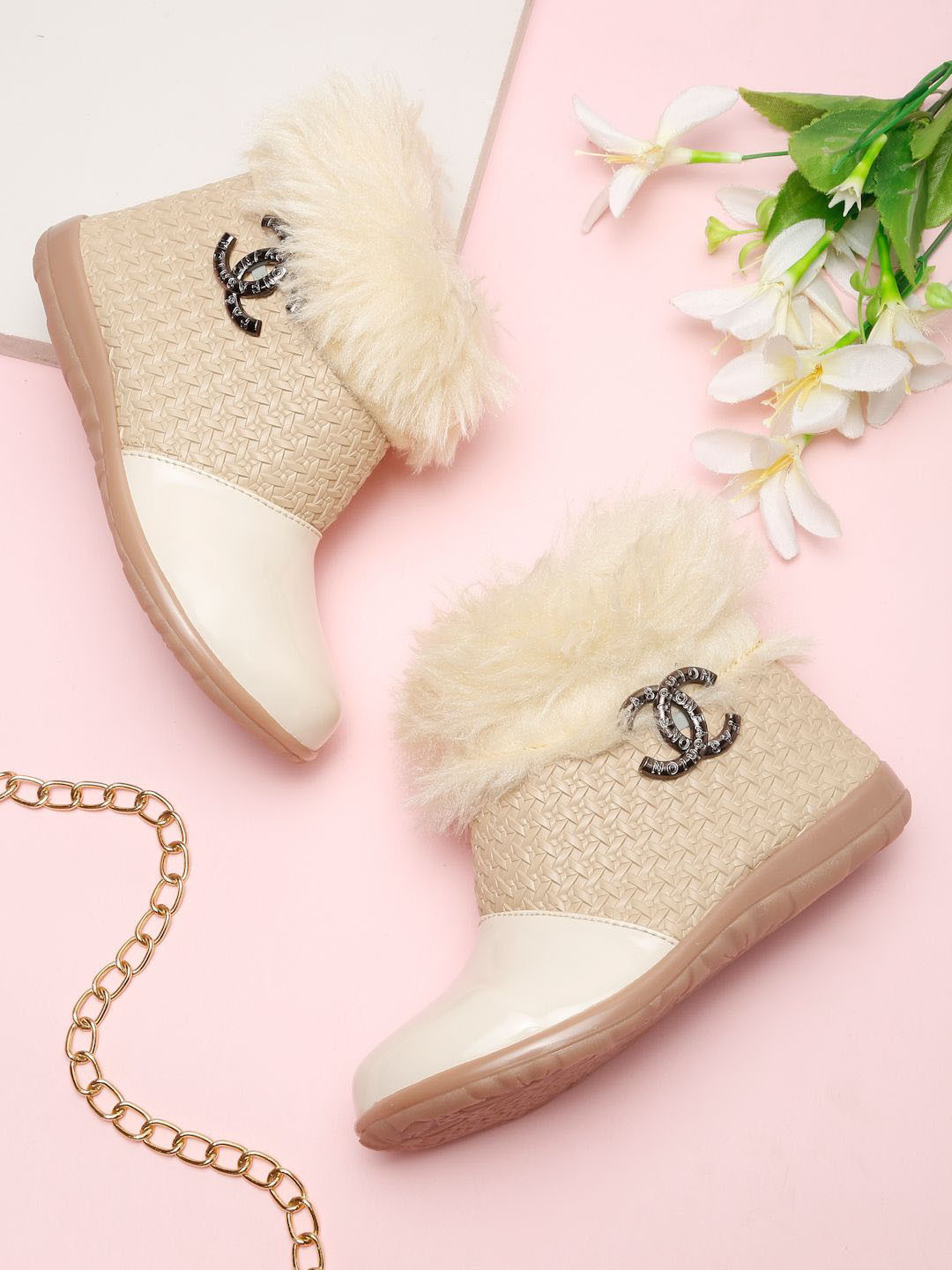 Tiny Bugs Girls Synthetic Winter Fur Boots
