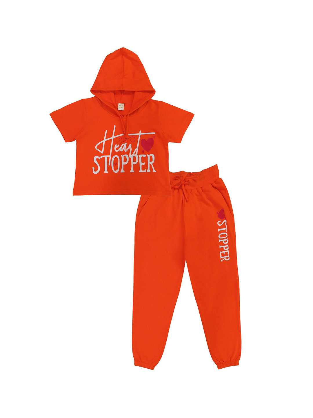 Clothe Funn Printed Hooded T-Shirt with Joggers