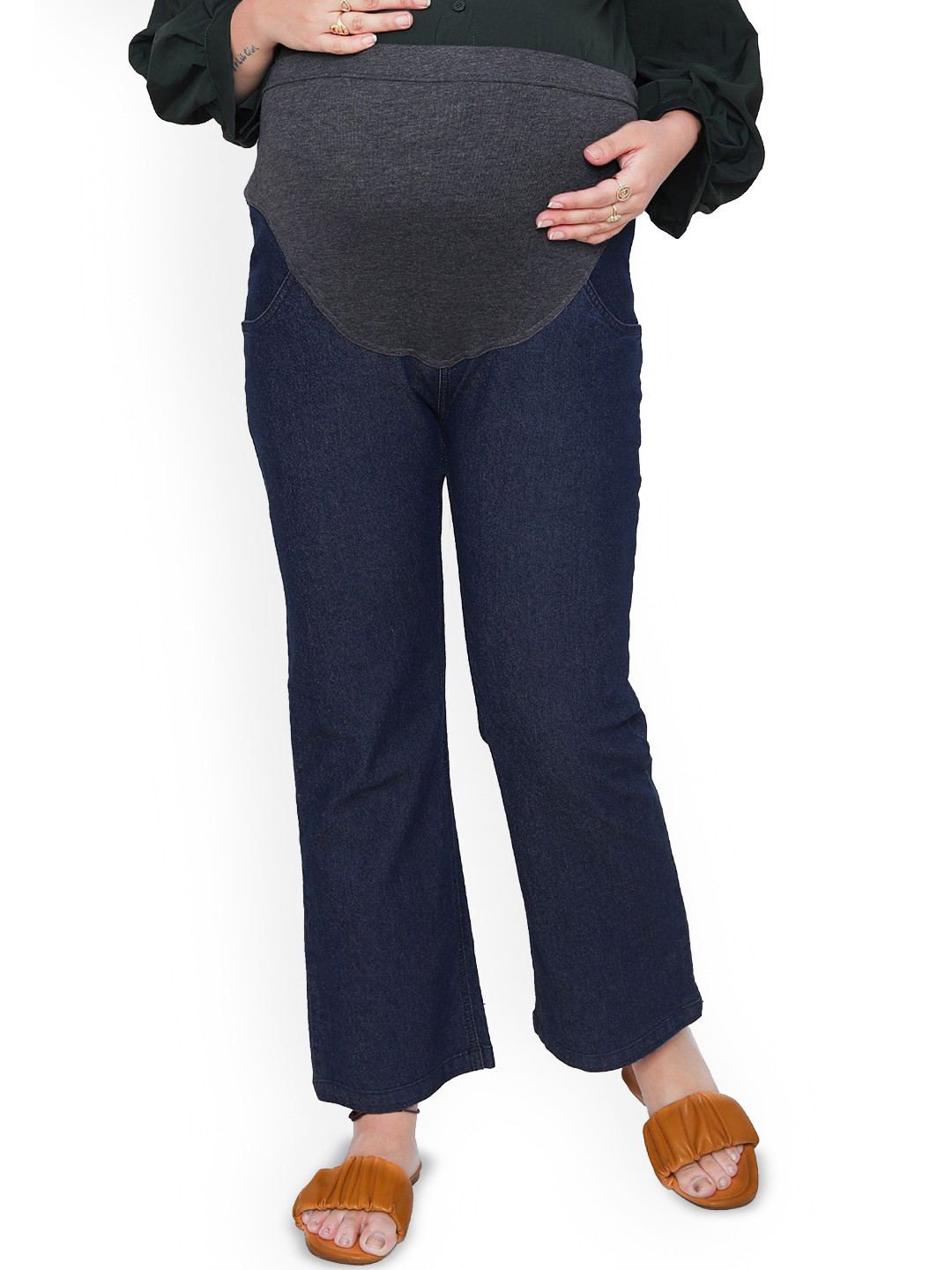 mama & bebe Women Flared High-Rise Maternity Jeans