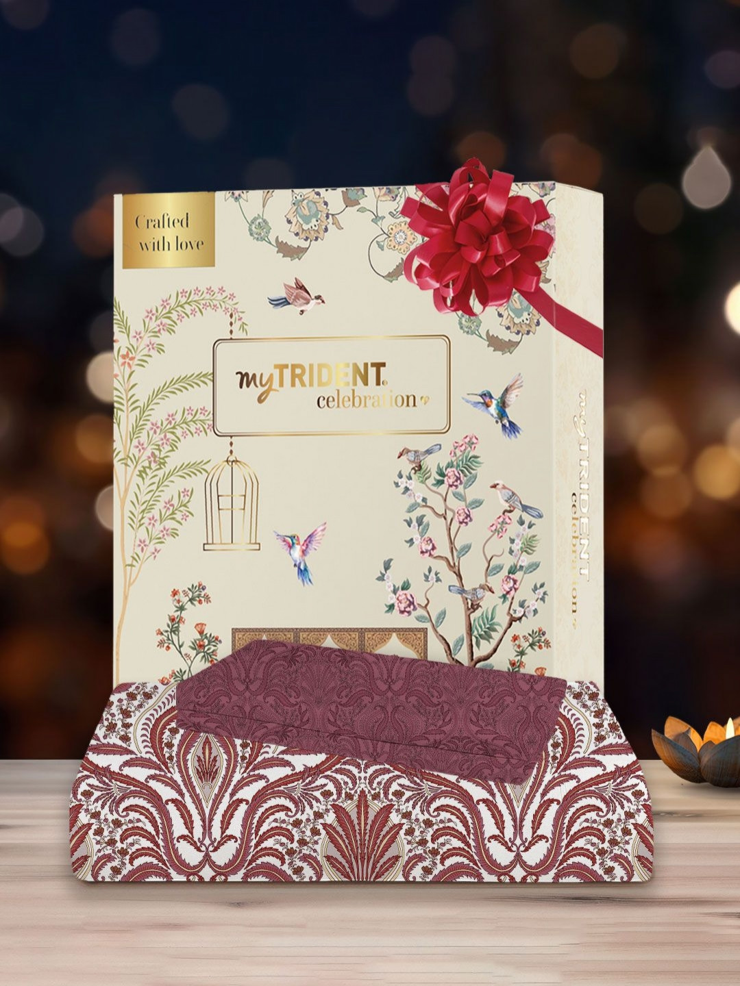 MYTRIDENT Celebration Pink Floral Pure Cotton 144 TC Queen Bedsheet with 2 Pillow Covers-90 x 100 inches