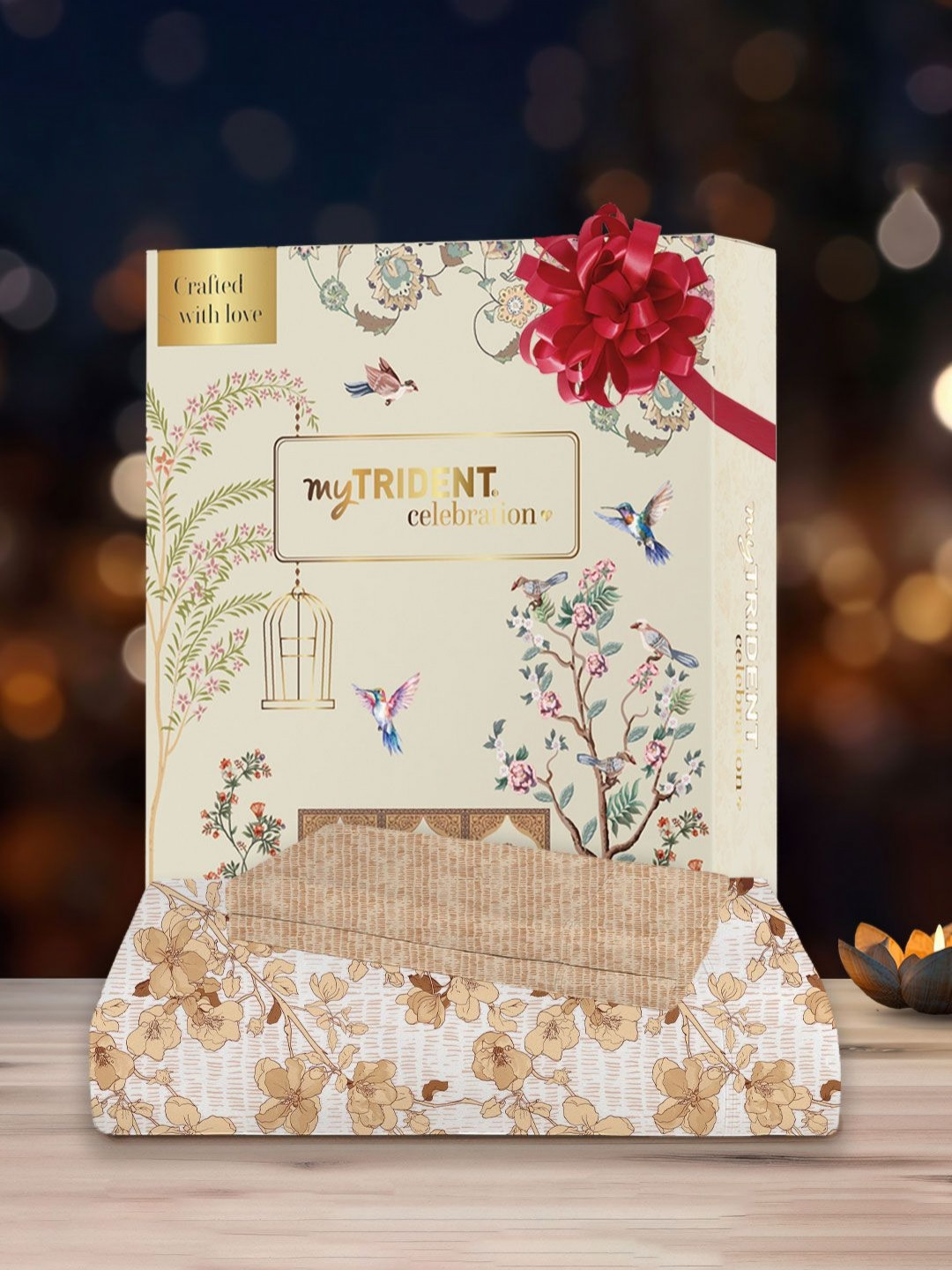 MYTRIDENT Celebration Off White Floral Pure Cotton 144 TC Queen Bedsheet with 2 Pillow Covers-227 x 254 cm