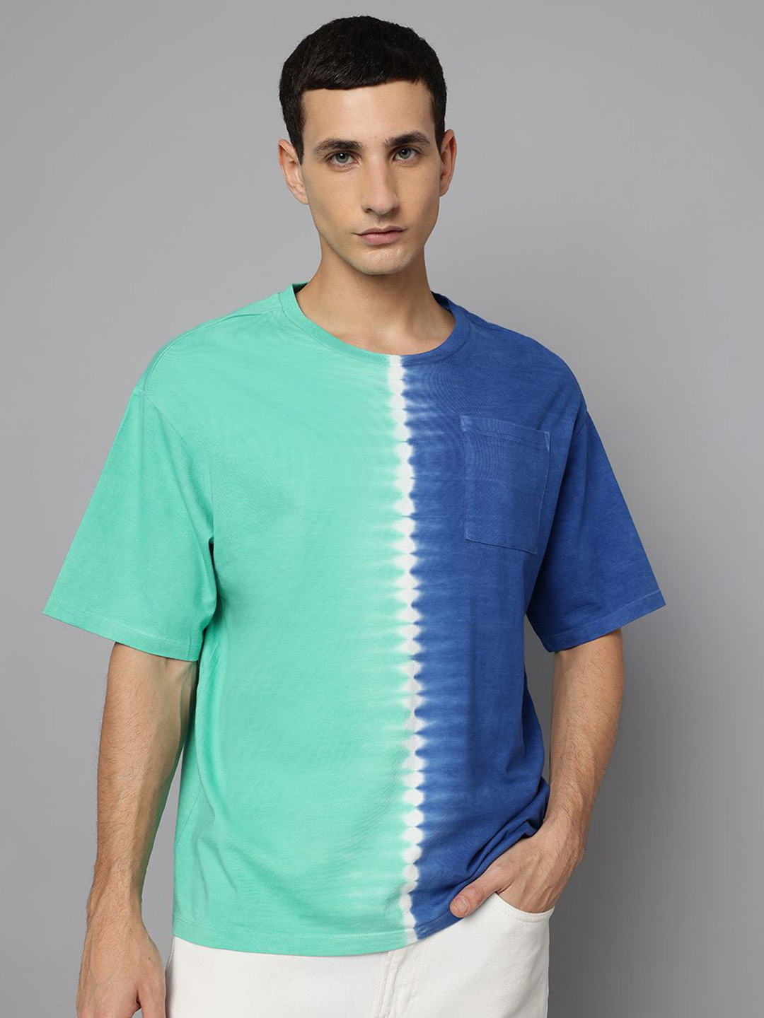 Buy Free Authority Men Tie-Dye Drop-Shoulder Sleeves Cotton