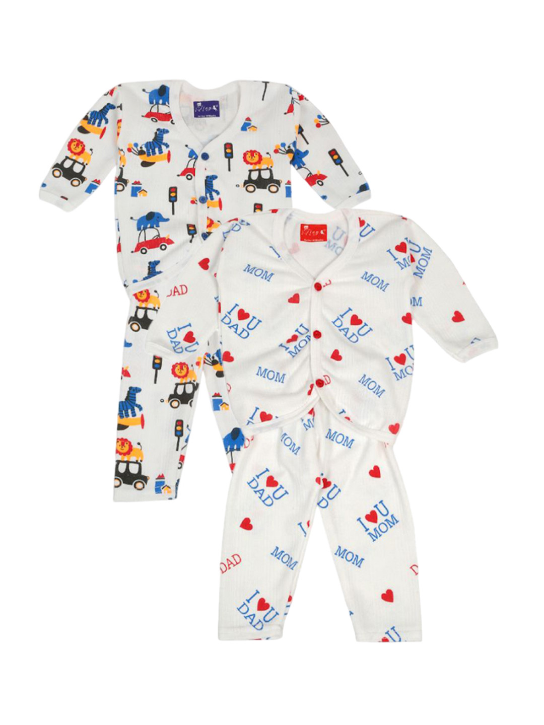 Tiny Bugs Kids Pack of 2 Cotton Printed Thermal Set