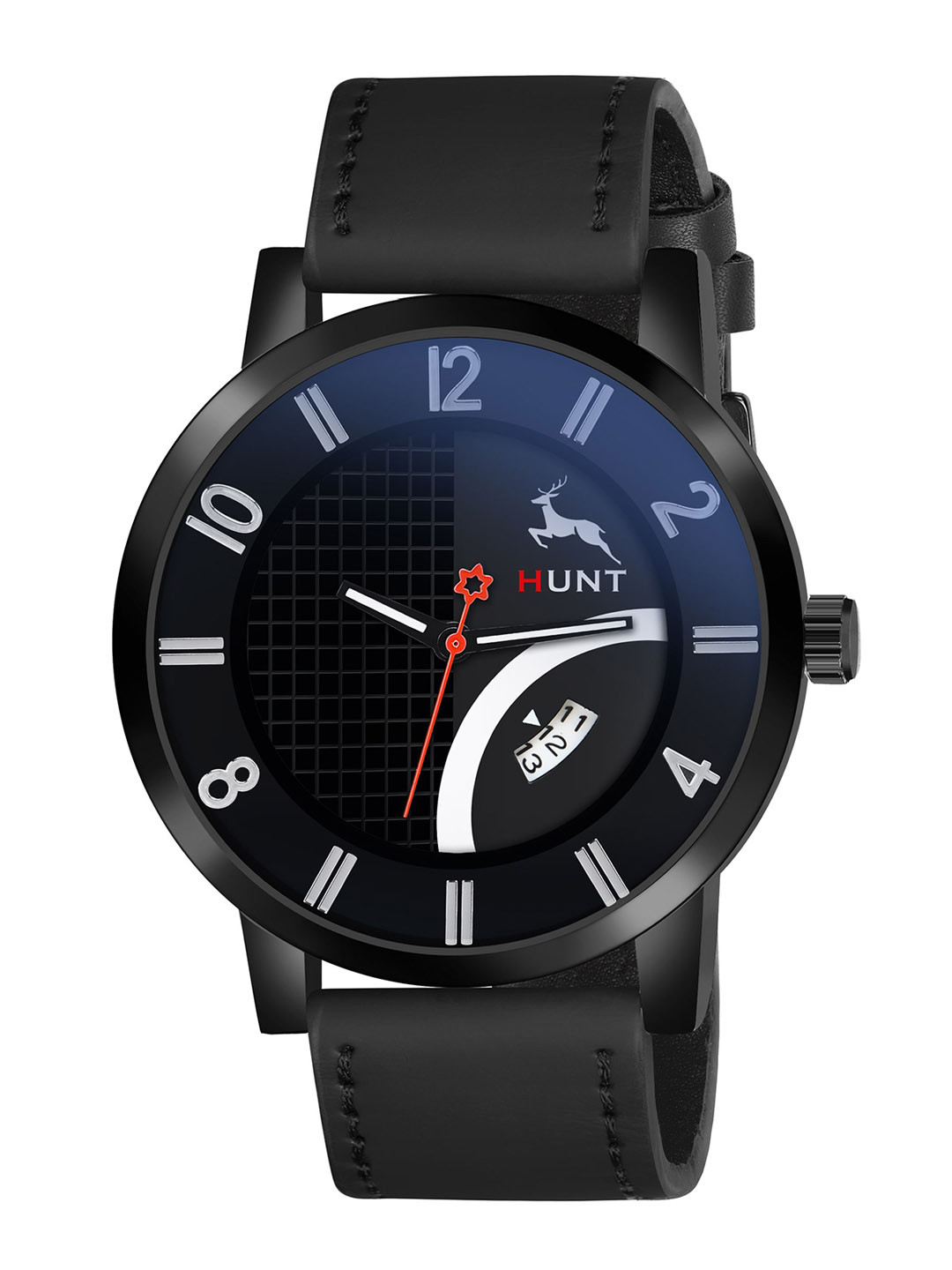 IIK COLLECTION Men Round Dial & Leather Straps Analogue Watch IIK-HUNT-5063M