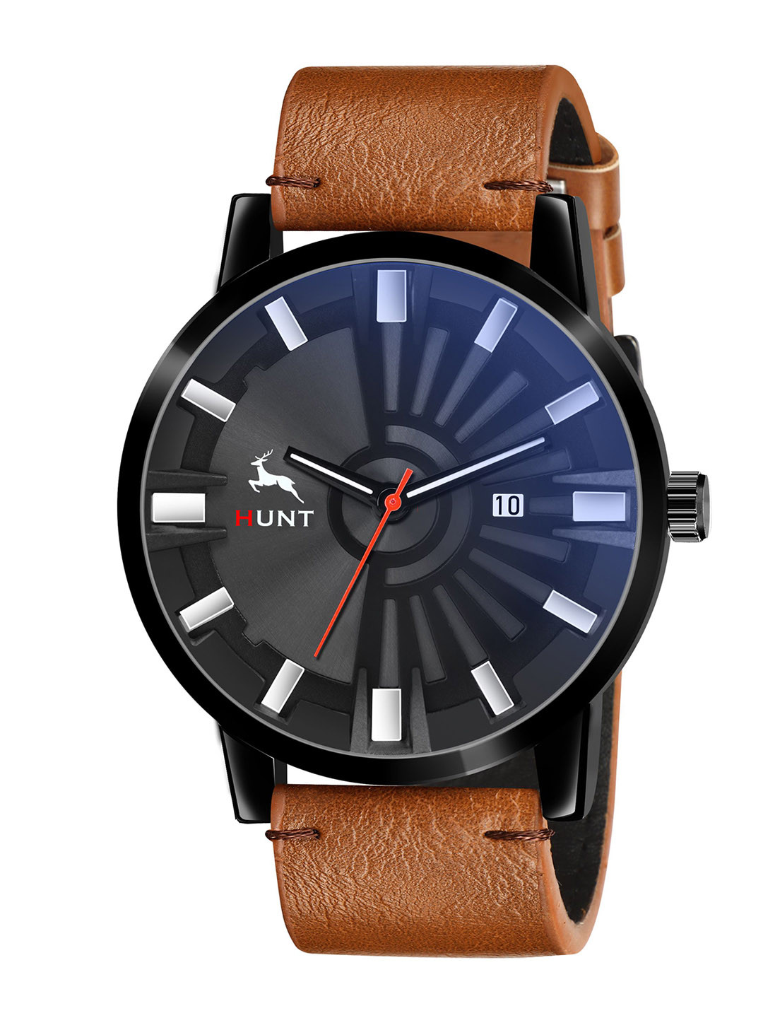 IIK COLLECTION Men Round Dial & Leather Straps Analogue Watch IIK-HUNT-5078M