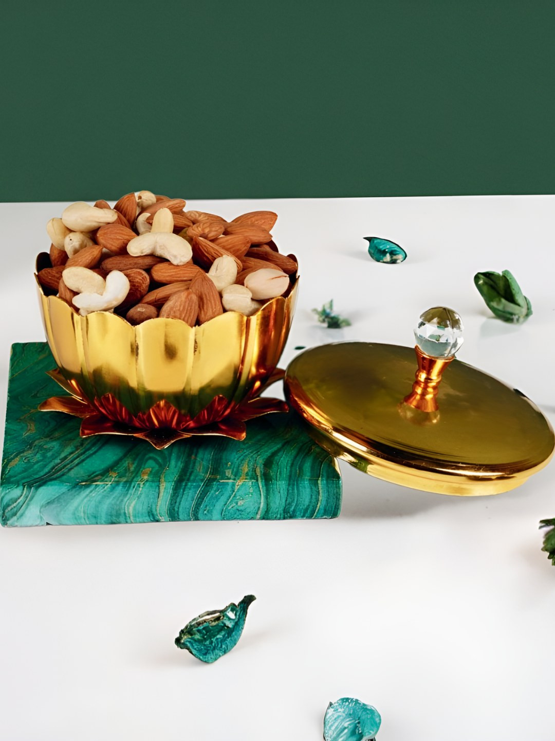 The Home Co. Gold-Toned Gold Aluminium Flip Top Canister