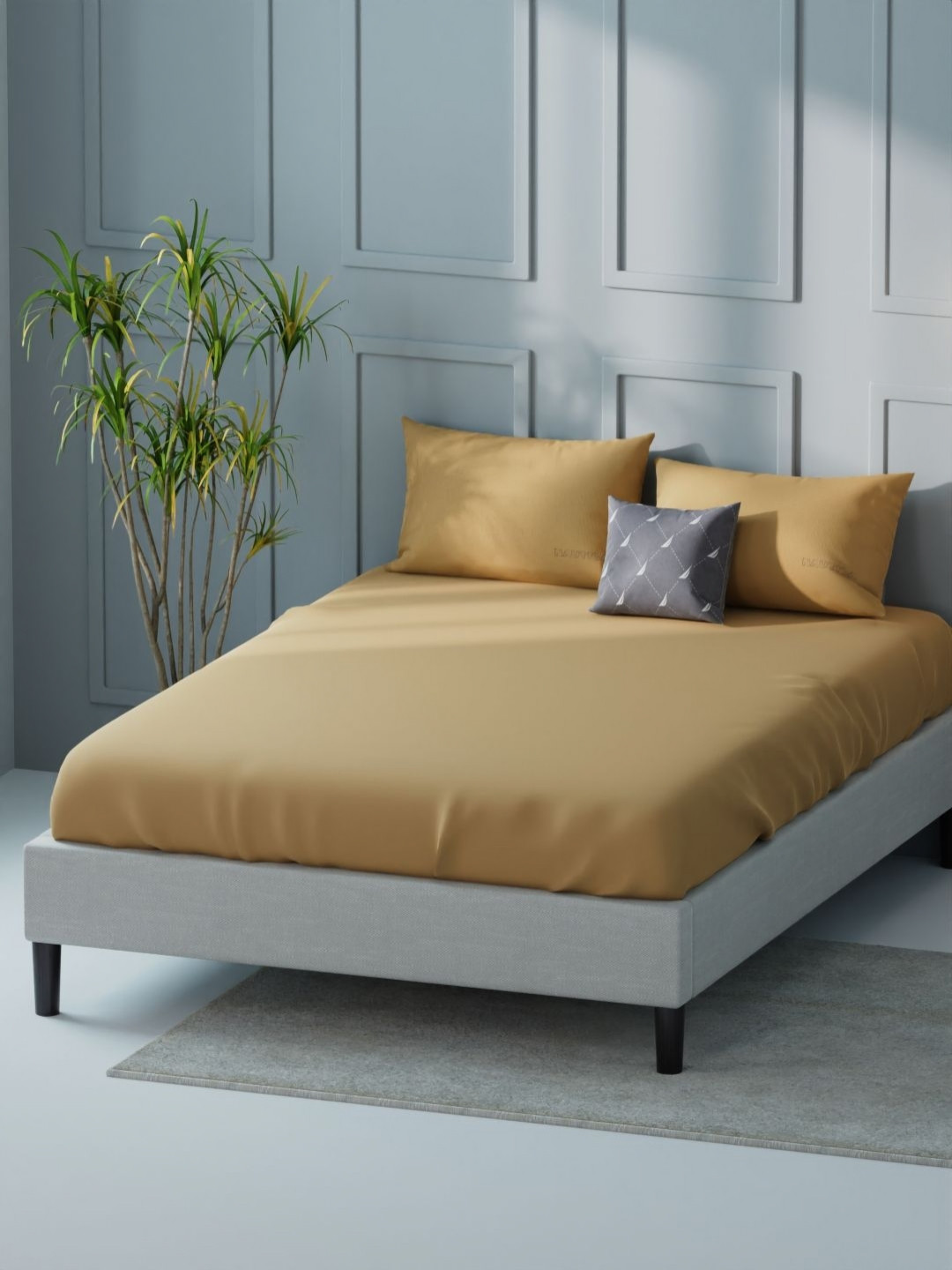 Nautica Compass-400 Taupe Pure Cotton 400 TC King Bedsheet Set 2.74 m X 2.74 m