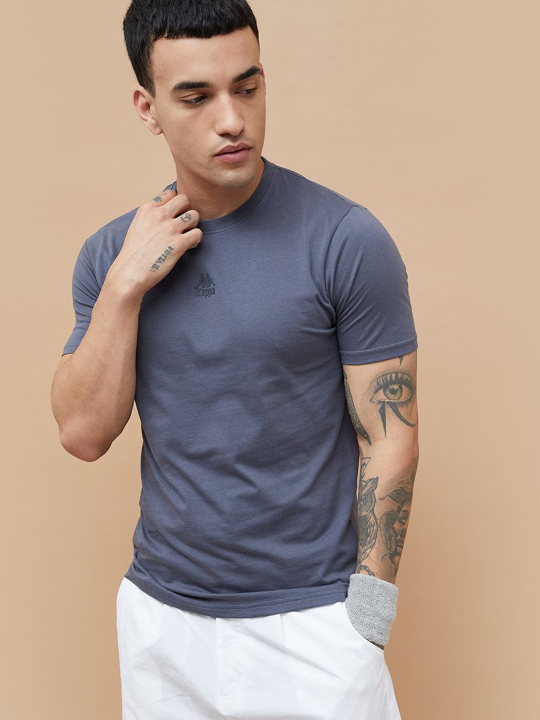 Kappa Men Solid Round Neck Cotton T-shirt