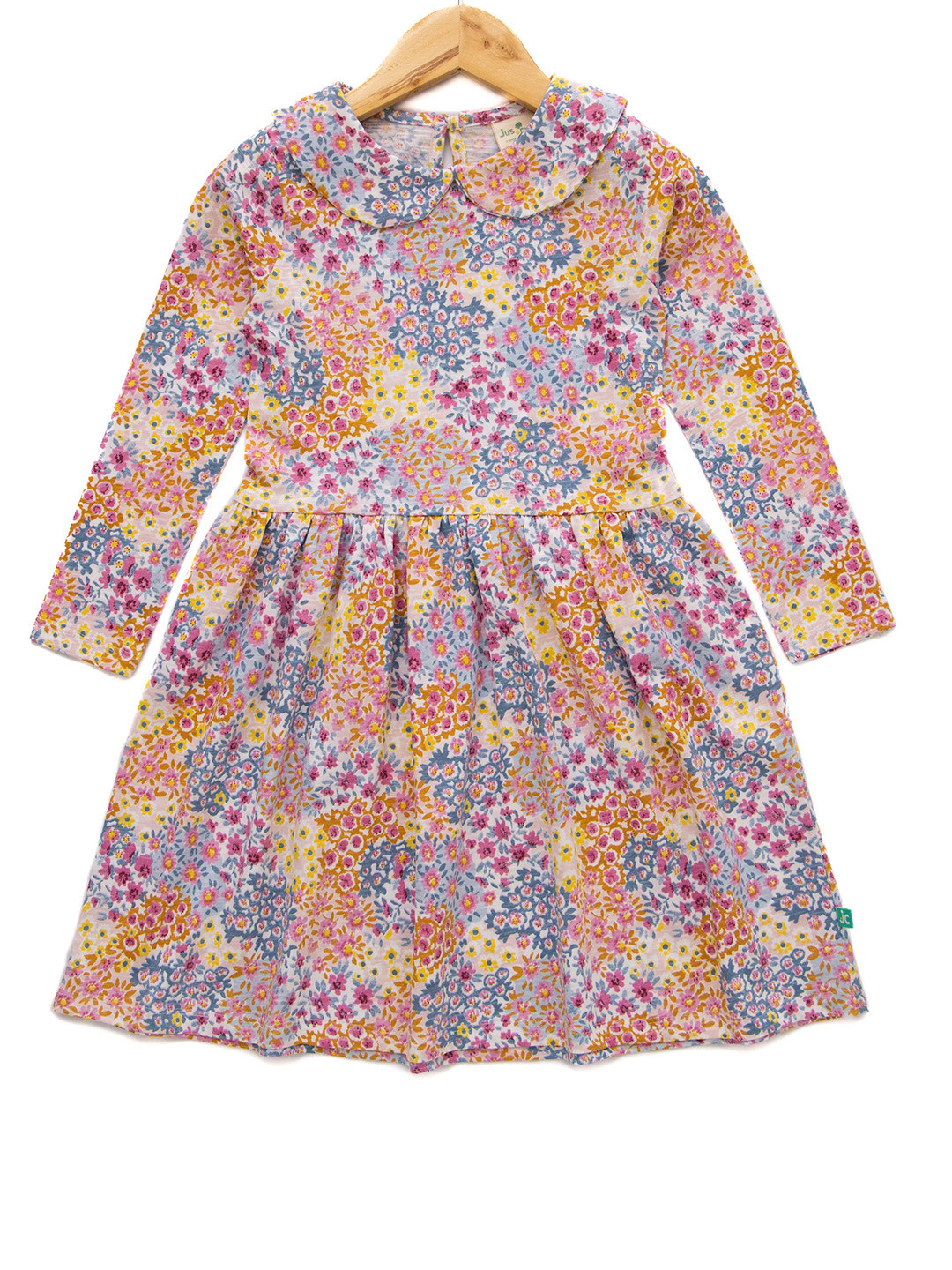 JusCubs Girl Floral Print Peter Pan Collar A-Line Dress