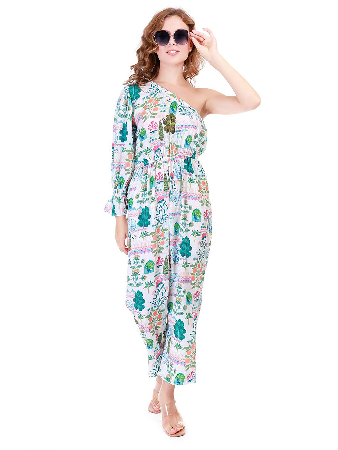 KWEEN Floral Print Off-Shoulder Maxi Dress