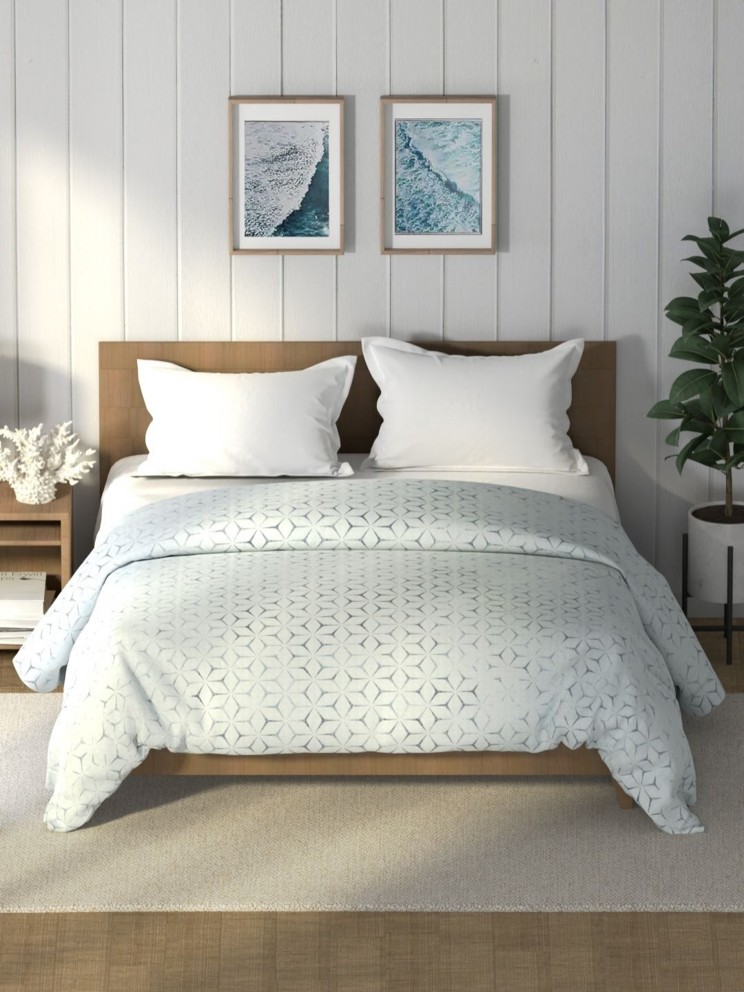 Nautica Raymarine Blue Geometric Printed Pure Cotton AC Room 120 GSM Double Bed Comforter