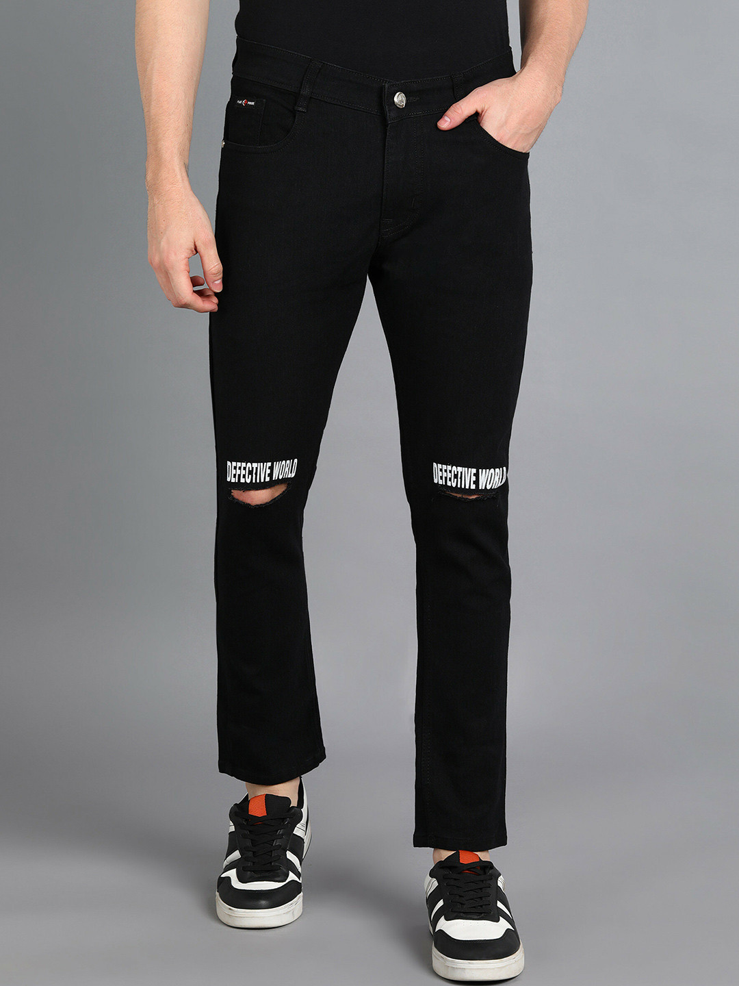 FUDE PRIDE Men Black Comfort Stretchable Jeans