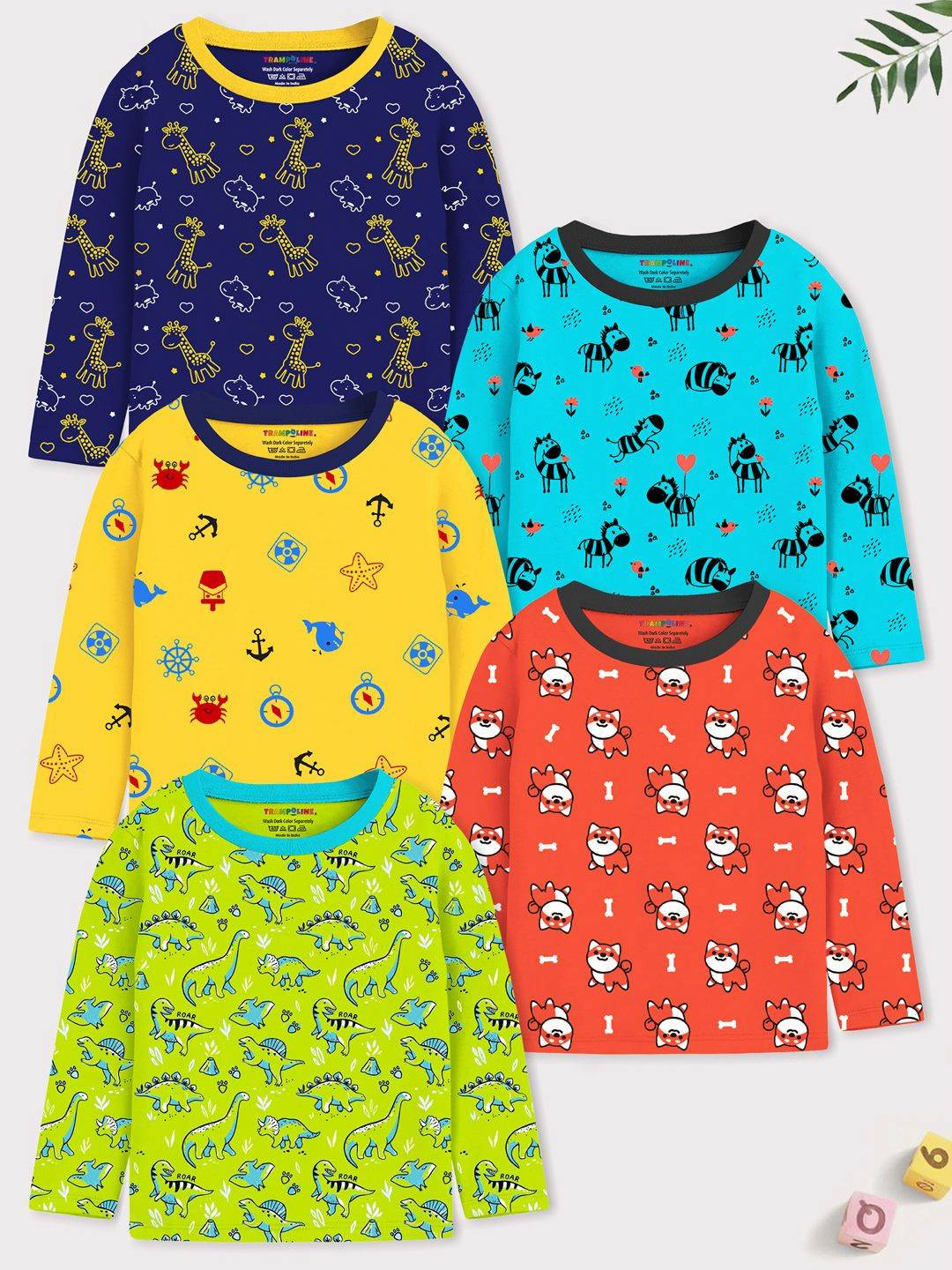 YK X Trampoline Unisex Kids Conversational Printed Round Neck Cotton T-shirt