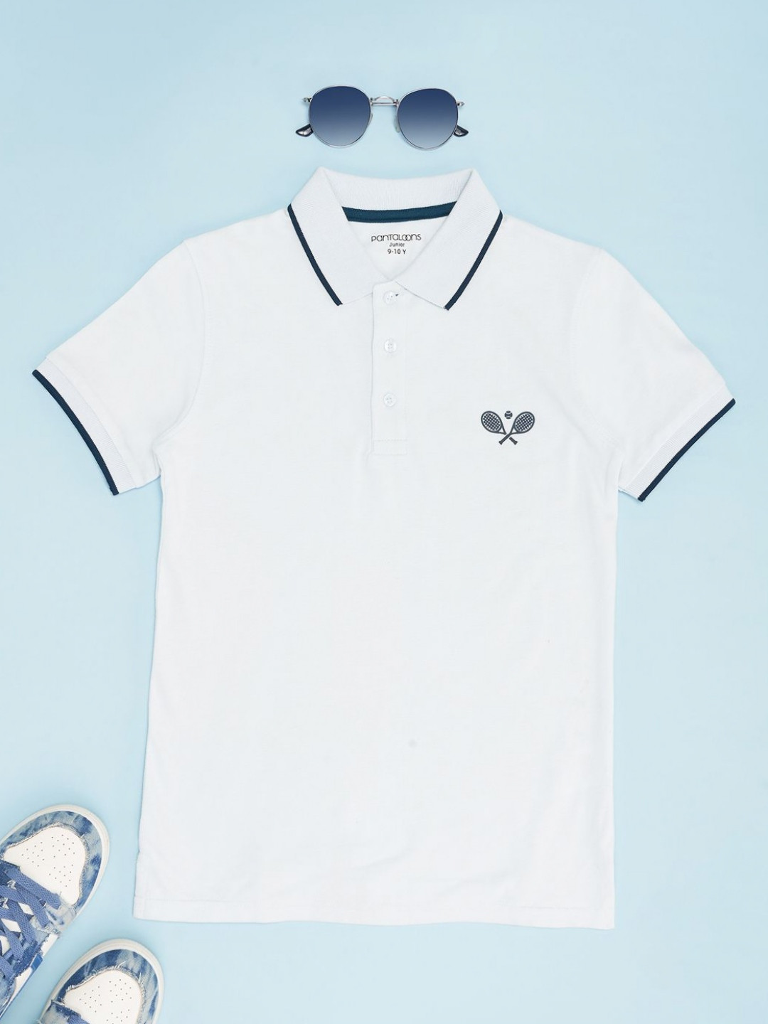 Pantaloons Junior Boys Solid Polo Collar Cotton T-shirt