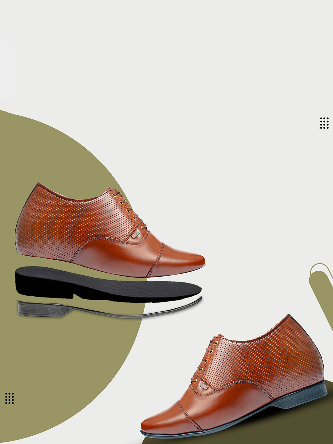 Bxxy Men 3.5 Inch Hidden Elevator Height Increasing Formal Party Oxford Lace-up Shoes