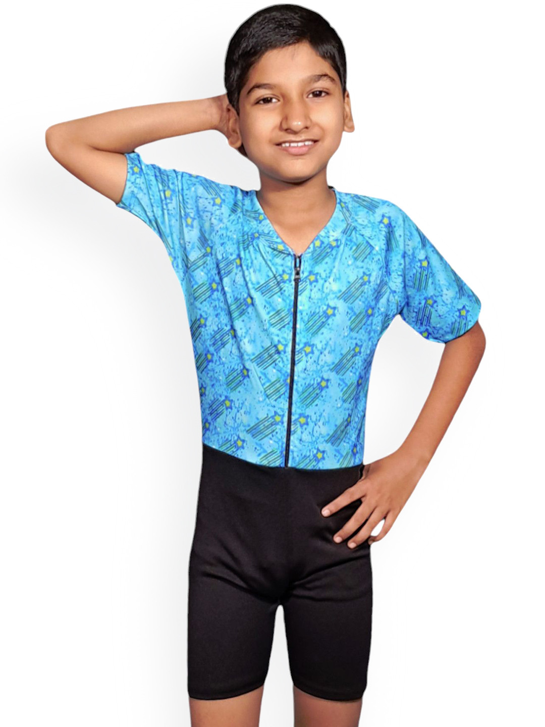 Aqua Holic Boys Printed Full Coverage T-Shirt & Short Swim Set