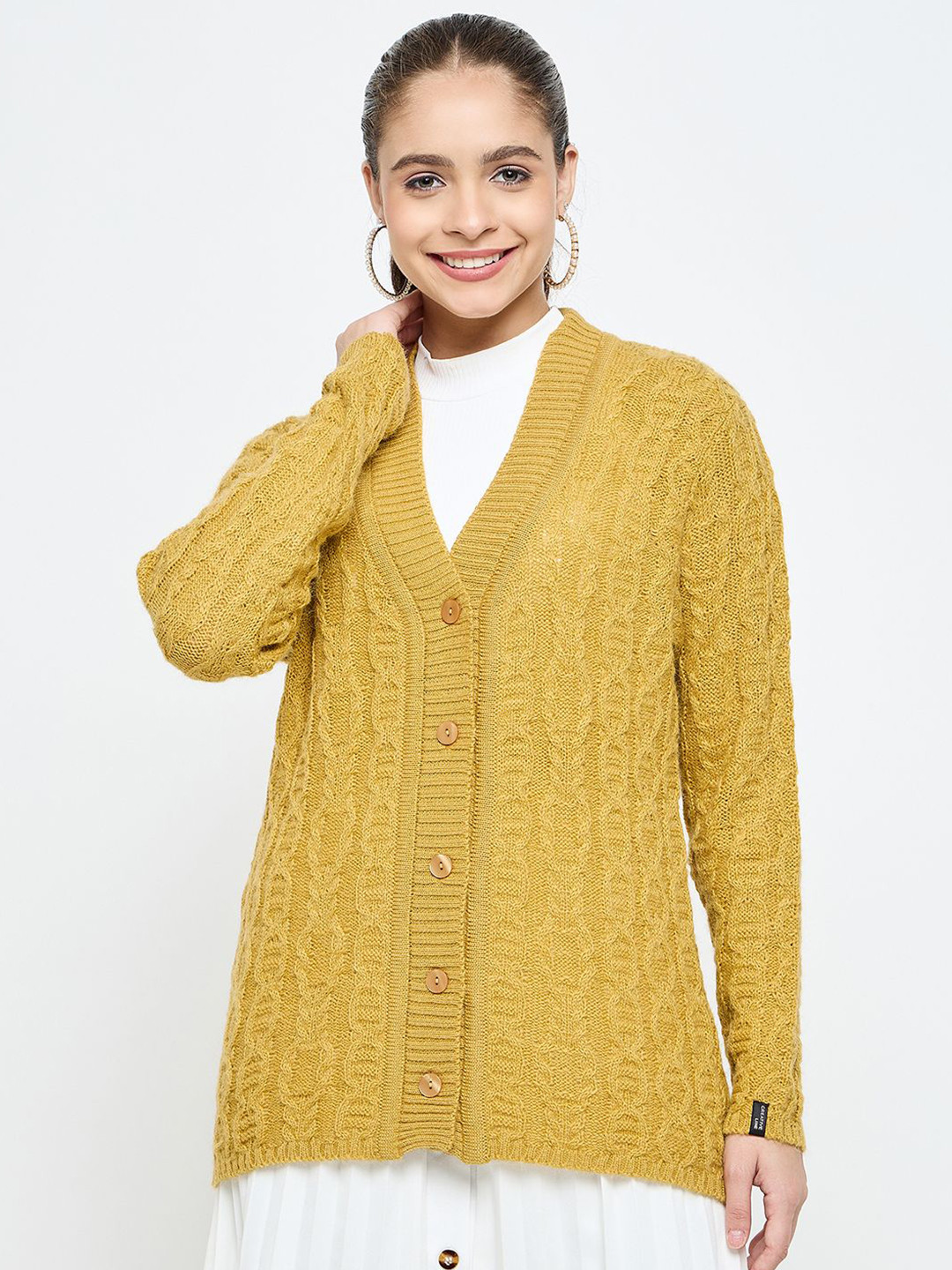 CREATIVE LINE Women Winter Woollen Longline Cardigan