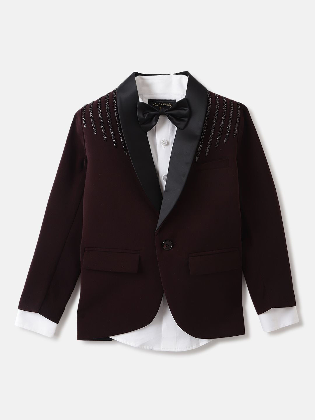 Blue Giraffe Boys Shawl Collar Single-Breasted 3-Piece Suit Set