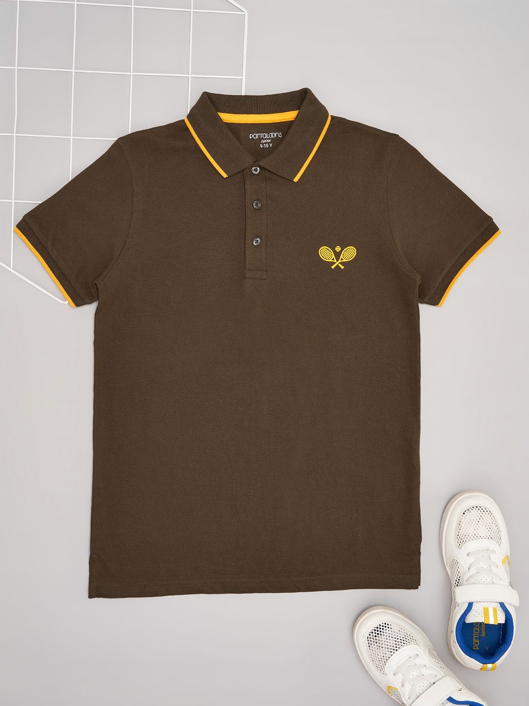 Pantaloons Junior Boys Solid Polo Collar Cotton T-shirt