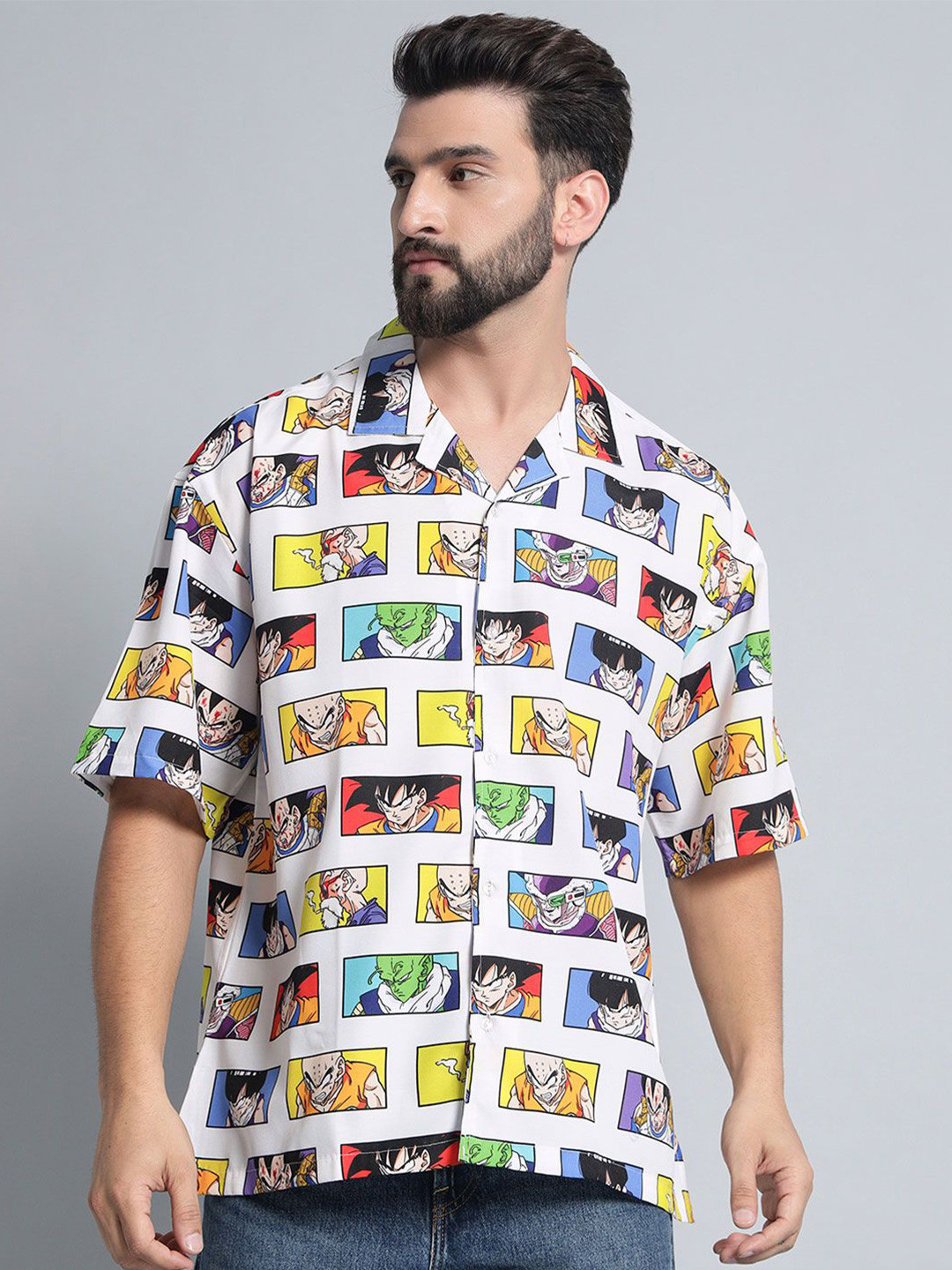 COMICSENSE Dragon Ball Z Anime Z Fighter Printed Hawaiian Shirt