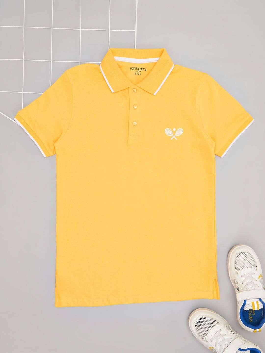 Pantaloons Junior Boys Solid Polo Collar Cotton T-shirt