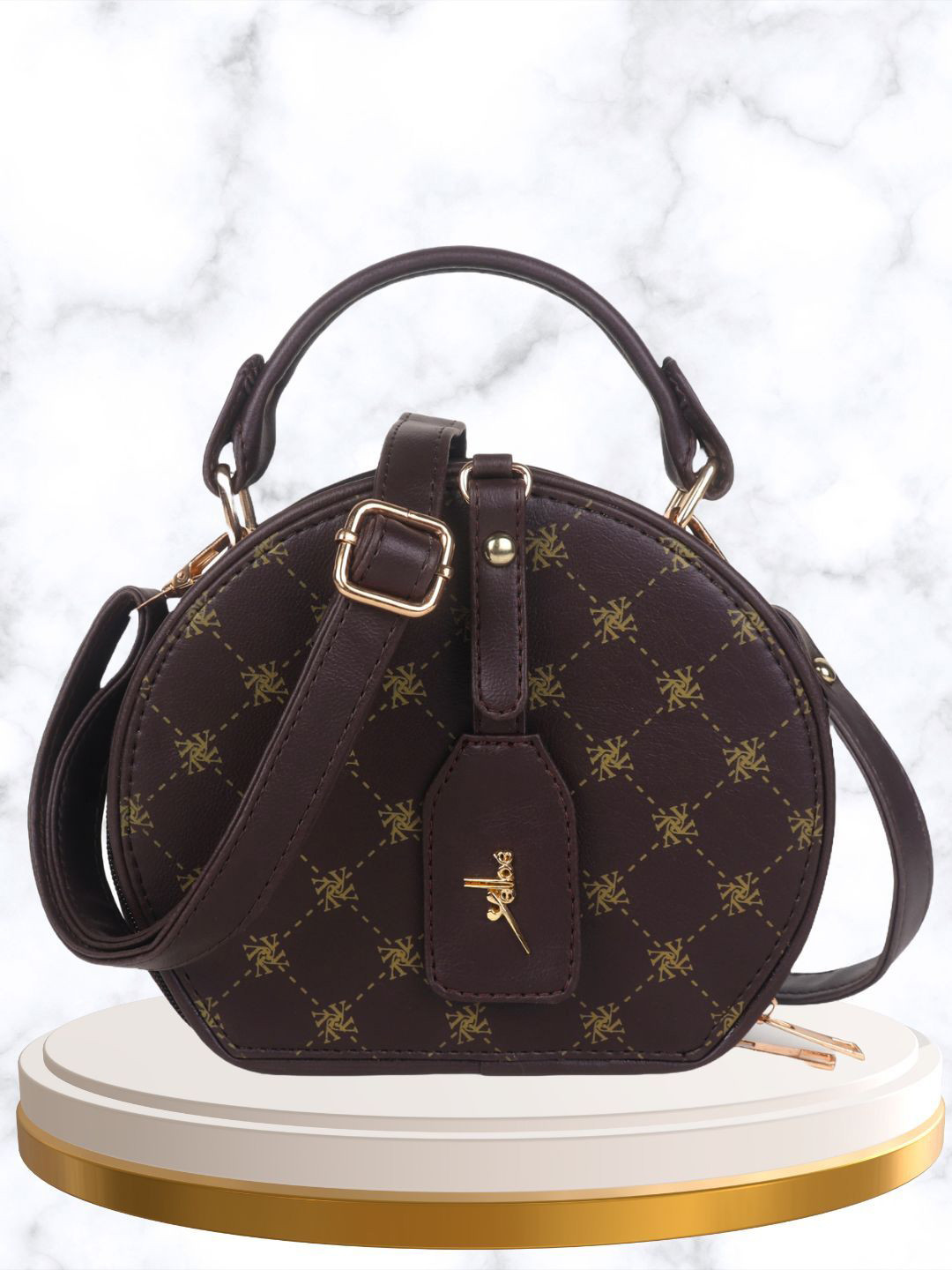 yelloe Women Checked Crossbody Leather Handheld Bag