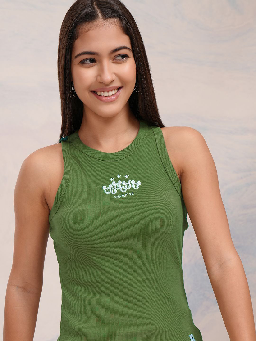 Tokyo Talkies Disney Women Mickey Mouse Embroidered Tank Top