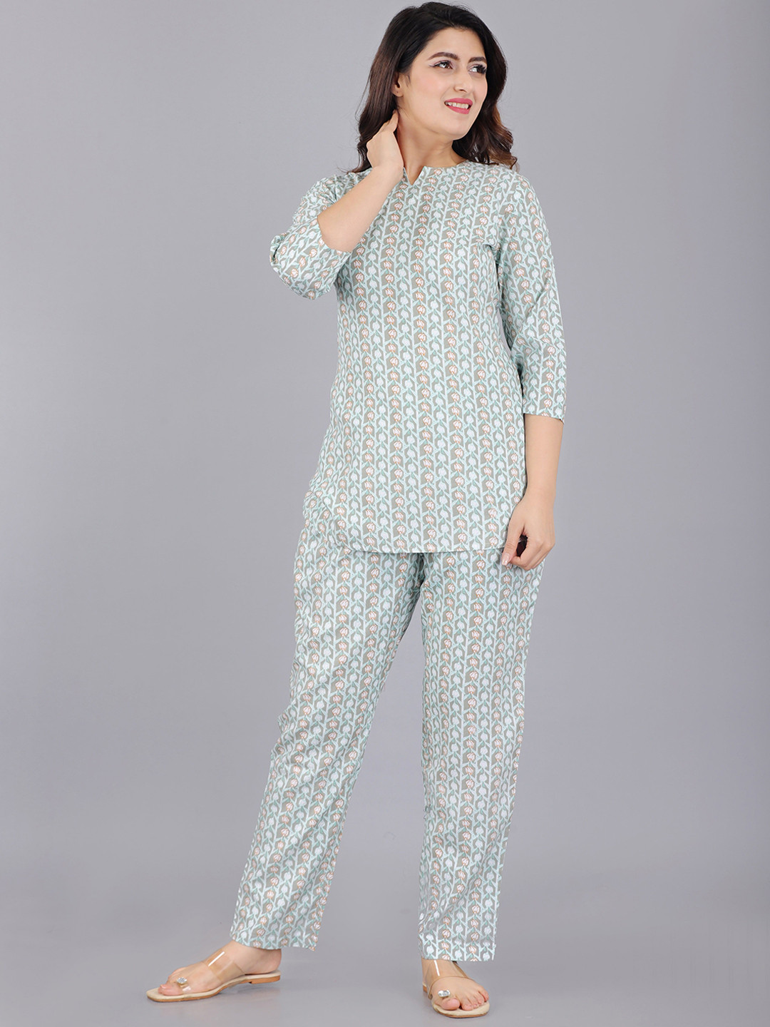 MISS REKHA Women  Printed Tunic & Trouser Co-Ords