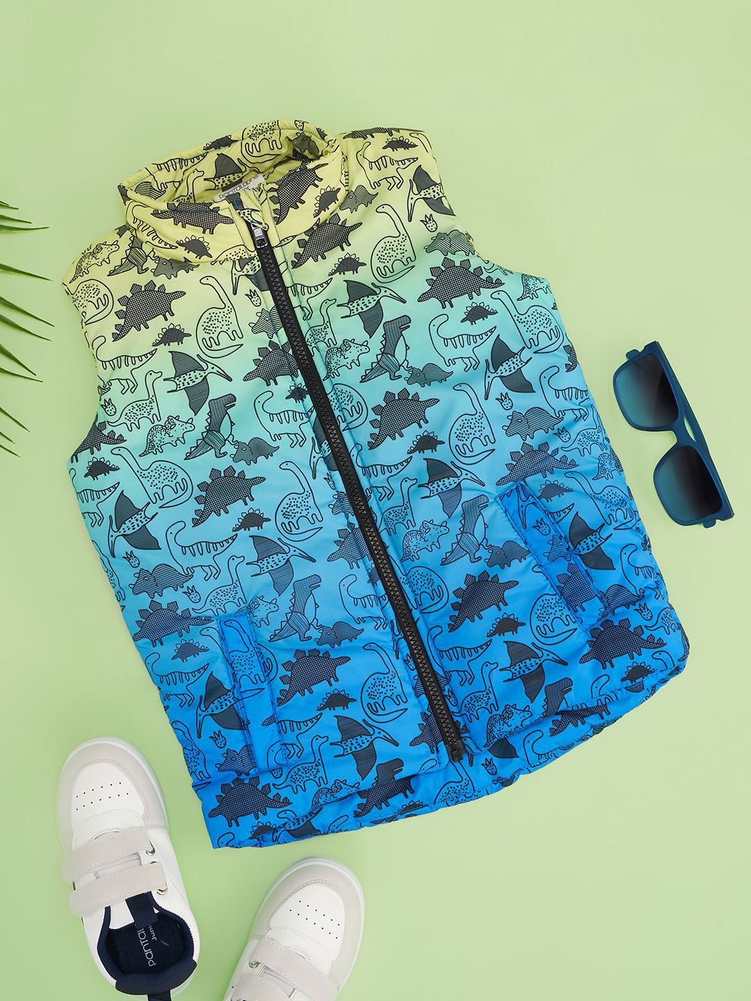 Pantaloons Junior Boys Mock Collar Conversational Printed Casual Bomber Jacket