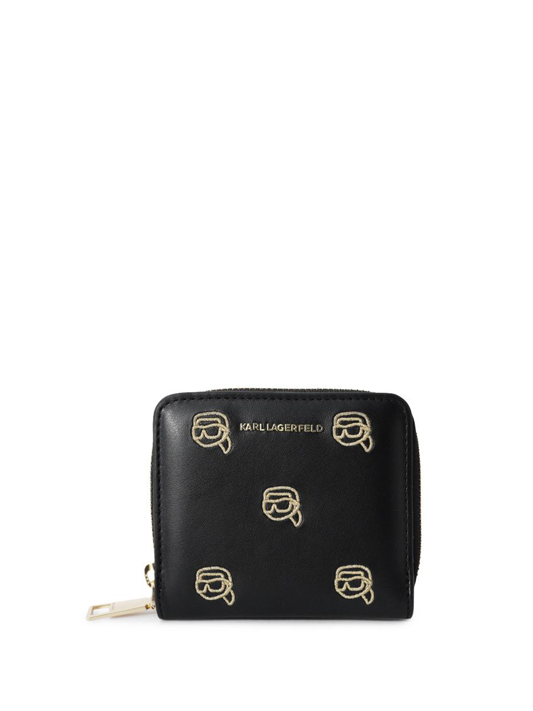 Karl Lagerfeld Women Abstract Printed PU Zip Around Wallet