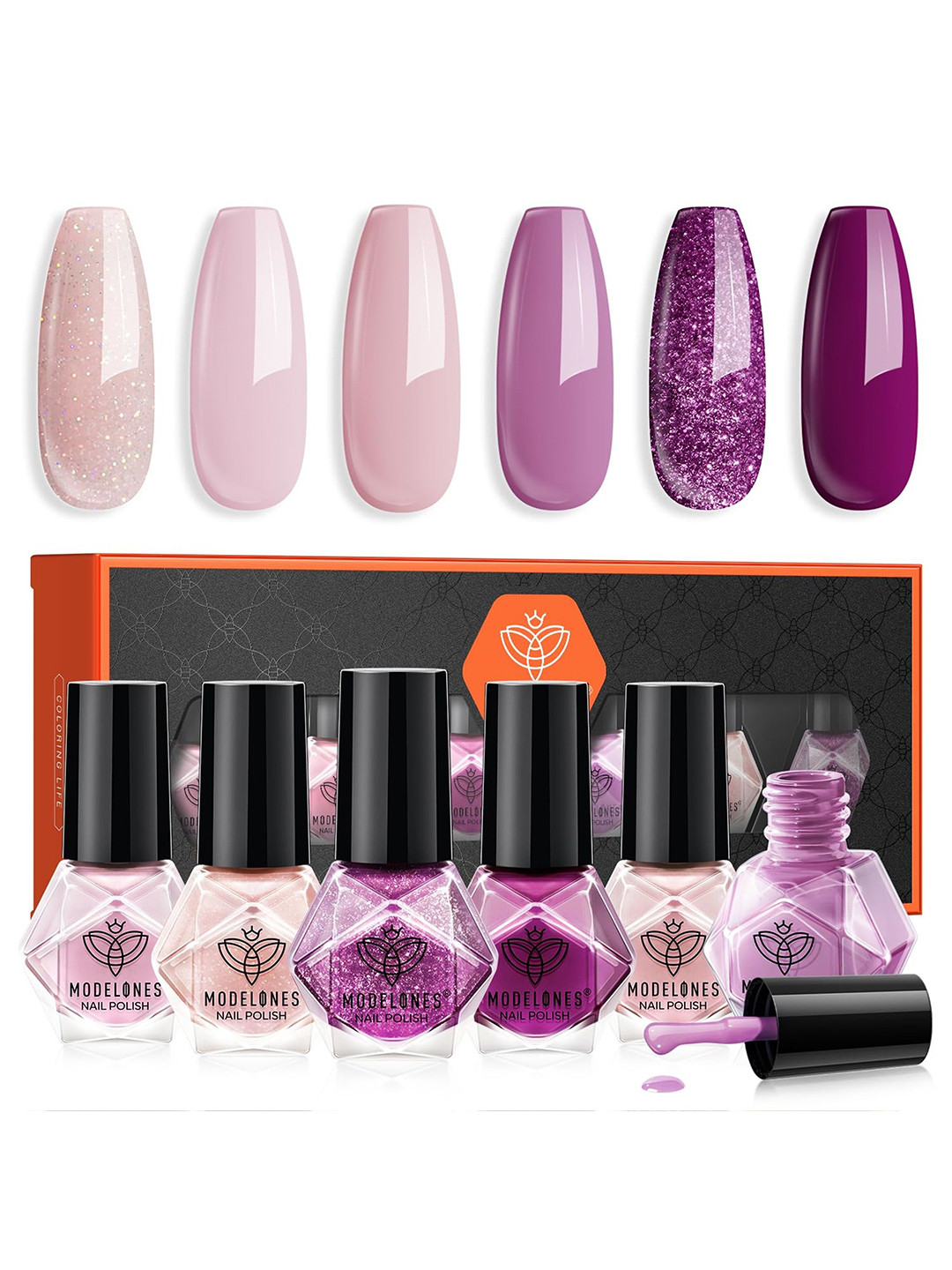 Modelones Everlasting Love Set Of 6 Quick Dry Nail Polish - 5ml Each