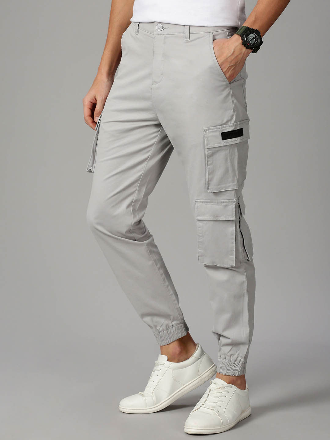 British Club Men Regular Low-Rise Cargos Regular Fit Trousers