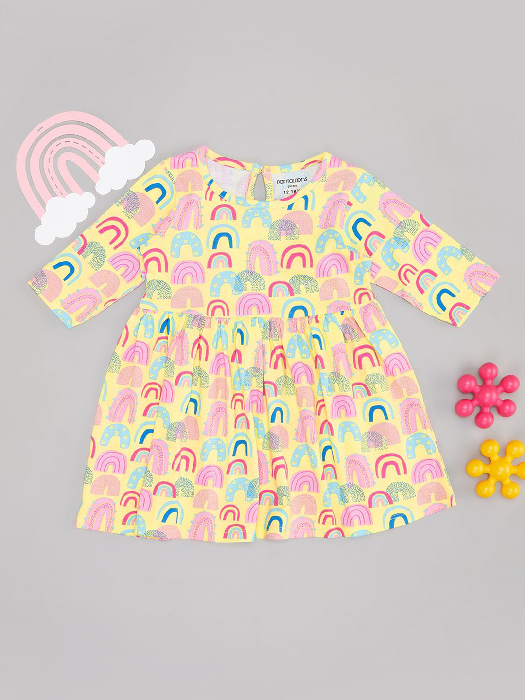 Pantaloons Baby Print Conversational Cotton Fit & Flare Dress