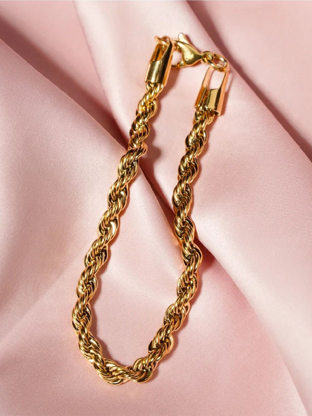 RUHI COLLECTION Unisex Gold-Plated Stainless Steel Link Bracelet