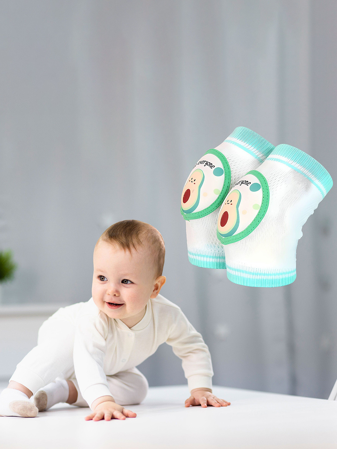 BAESD Kids Avocado Face-Patterned Breathable Fabric Kneepads