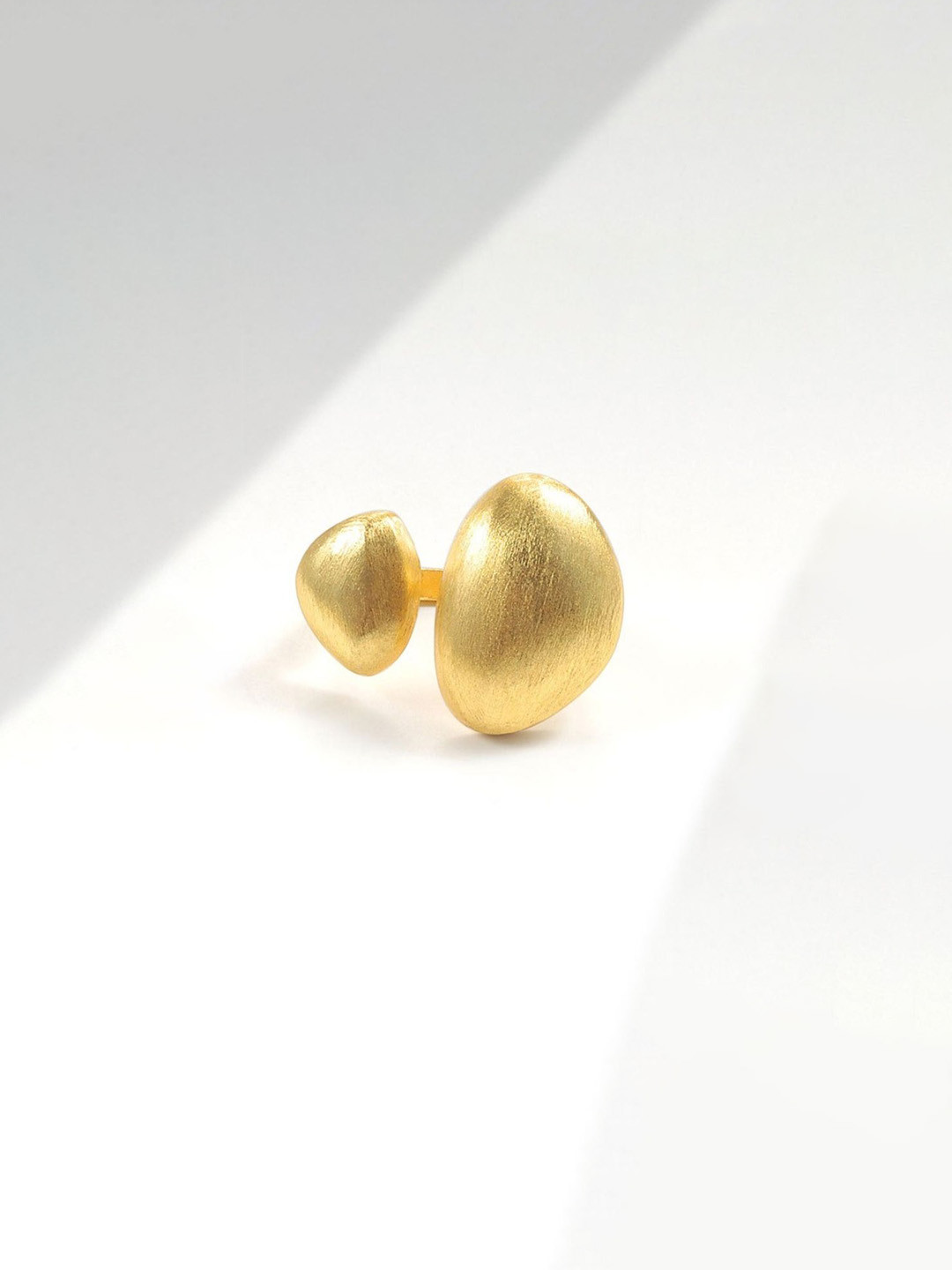 MYKI Gold-Plated Stainless Steel Double Dome Adjustable Finger Ring